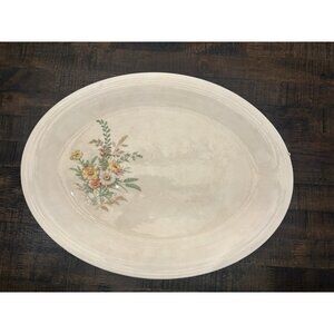 Vintage Edwin M. Knowles China Co 11 1/2" Platter Flower Pattern Crazing